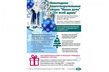 Сегодня в Беларуси стартует республиканская новогодняя благотворительная акция «Наши дети»